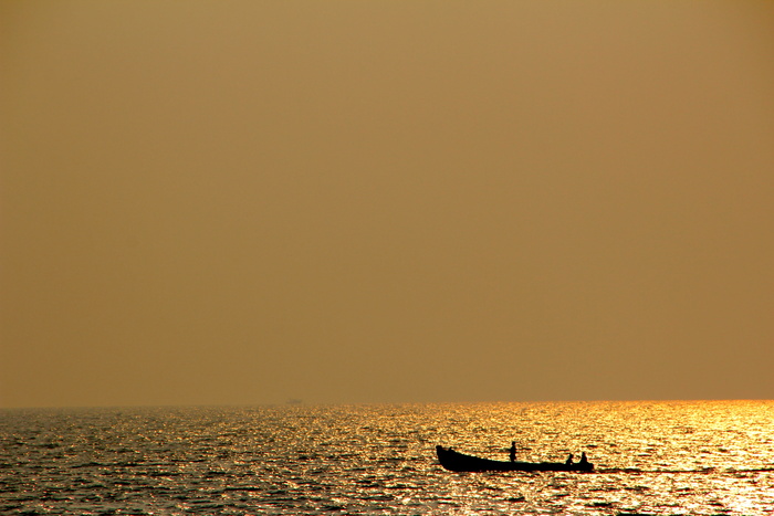 日落，海滩，大海，海洋，日落，海滩，太阳，航海船，自然