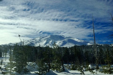 蒙特学士，美国，本德，风景，俄勒冈州，山，雪，云