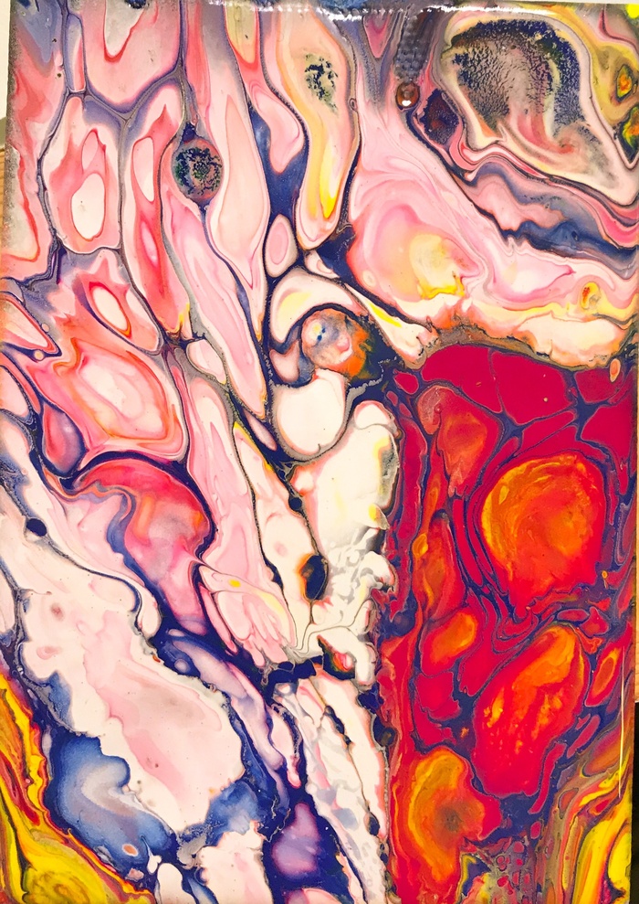 丙烯酸、红白、油漆、艺术品、蓝色、多色、全画框、背景