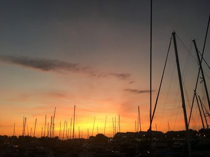 澳大利亚，埃克斯茅斯，码头，帆，船，帆，太阳，放松