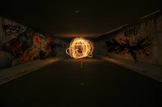 长博览会、灯光、夜晚、城市、摄像机、火灾、人、tecnica