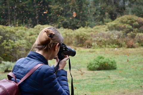手持单反相机的女性