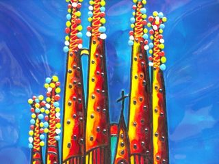 神圣、家庭、绘画、艺术、多彩、多色、无人、蓝色