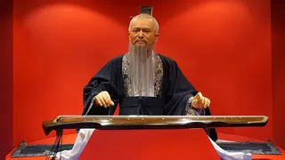 孔子，圣人，中国人，蜡像，音乐，一人，正面观，艺术文化娱乐