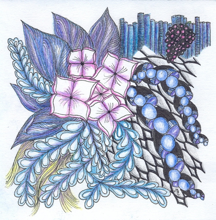 zentangle，tangle，绘画，图案，绘画冥想，绘画，蓝色，没有人