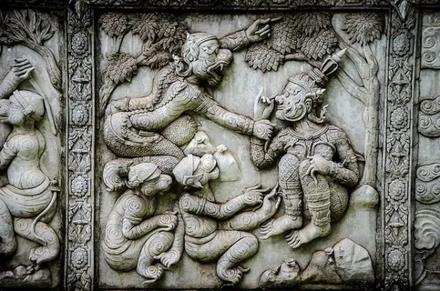 泰国的寺庙墙 泰国的寺庙墙