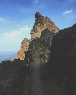 葡萄牙, 马德拉, 楼梯, 查看, 徒步旅行, iphone, 公路, 路