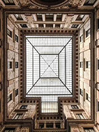 对称，蠕虫，视线，玻璃屋顶，天花板，窗户，天窗，室内