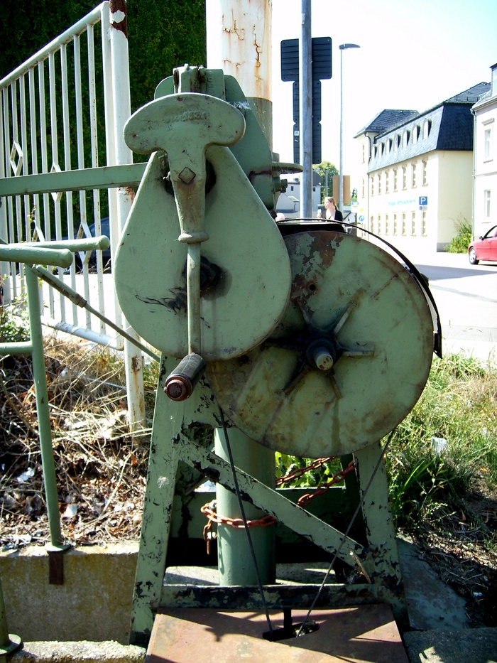 手动曲柄传感器，关闭，打开，锁街，旧，金属，无人，白天