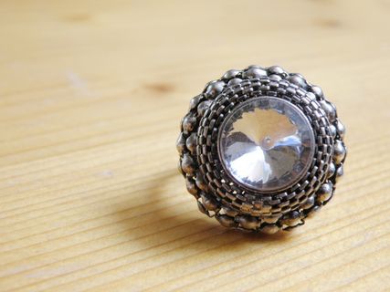 银色、透明、宝石、镶嵌、装饰品、戒指、珠宝、金属