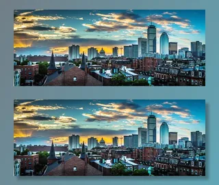 航拍，照片，城市天际线，日出，波士顿，马萨诸塞州，天际线，市中心