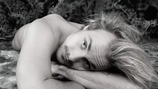 男人，撒谎，灰色，织物，脸，肖像，人，男性