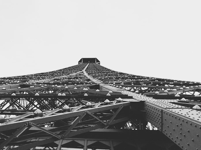 建筑、黑白、低角度拍摄、透视、钢结构、塔、名胜古迹、屋顶