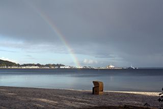 沙滩椅，波罗的海，心情，气氛，放松，彩虹，埃克恩费尔德，冥想