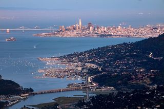 旧金山，美国，SF，海湾大桥，潭潭，长时间曝光，市中心，建筑