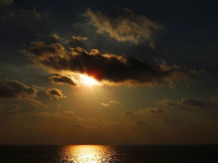 太阳，海，云，风景，天空，云天，自然之美，日落