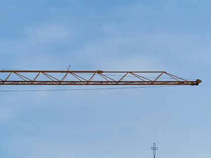 起重机, Baukran, 网站, 天空, 生成, 提升载荷, 最后, 手臂