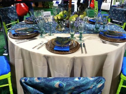 位置设置，蓝色，桌子设置，天井，优雅，桌子，餐厅，椅子