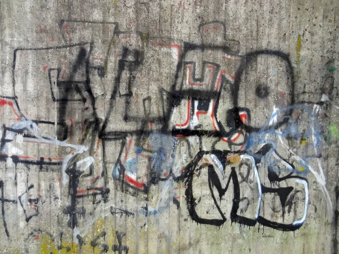 涂鸦，混凝土，颜色，喷雾瓶，混凝土墙，灰色，彩色涂鸦，彩色