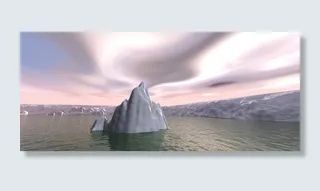 计算机生成，水，自然，全景，黎明，海，冰，北极