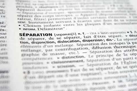 分离、中断、不统一、词典、定义、文本、选择性焦点、单个单词