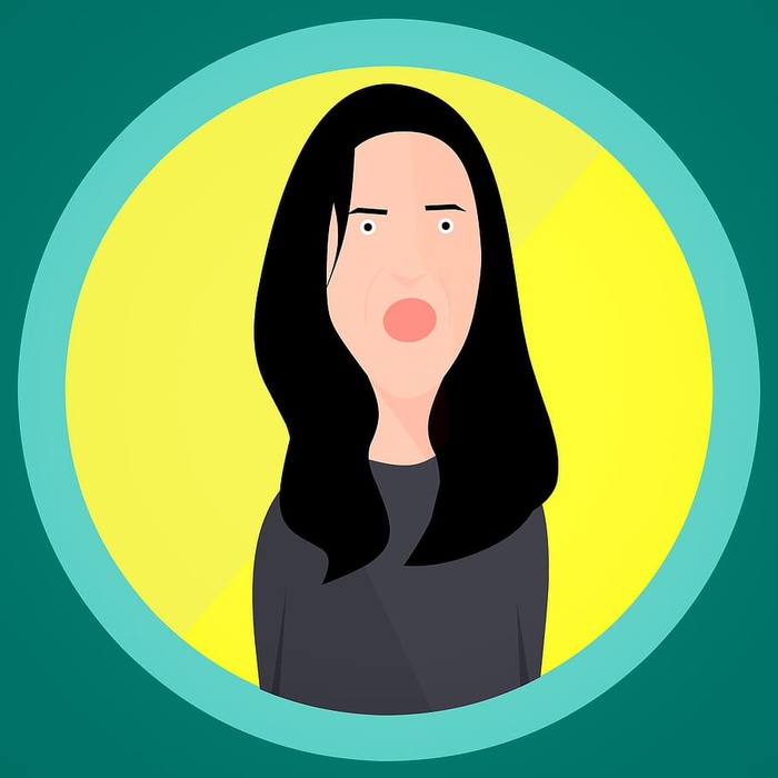 心烦意乱的女人的插图。