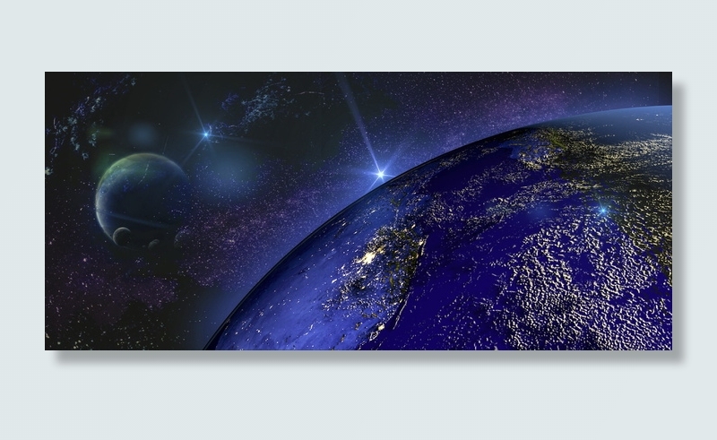 行星地球，3d，渲染行星，世界，空间，天文学，夜晚，恒星空间