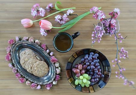 平面、平面、摄影、花卉、水果、食物、花卉、粉色