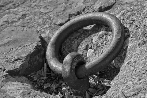 铁，环，端口，旧，金属，链，锈，环