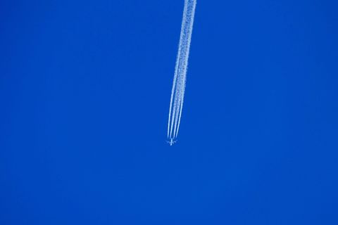 飞机，天空，旅行，飞行，天空，旅行，飞机飞行，长信使，蓝色