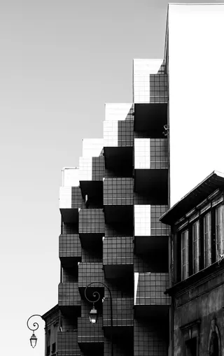 法国，圣克劳德，城市，巴黎，建筑，对比，灯光，立方体