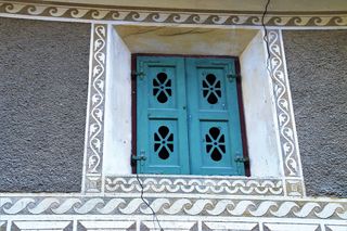 壁画、花卉、古董、建筑、杜西亚湖、窗户、艺术、复古