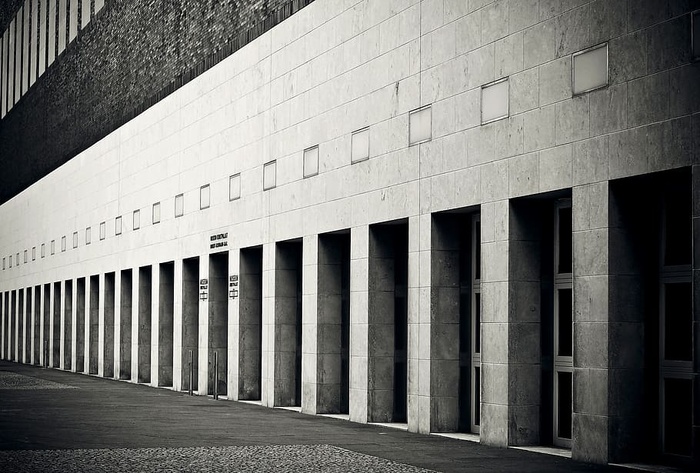 黑白、城市、建筑、建筑、建筑、混凝土、立面、户外
