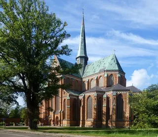 明斯特、格雷维斯穆伦、夏天、教堂、建筑、塔、砖、建筑