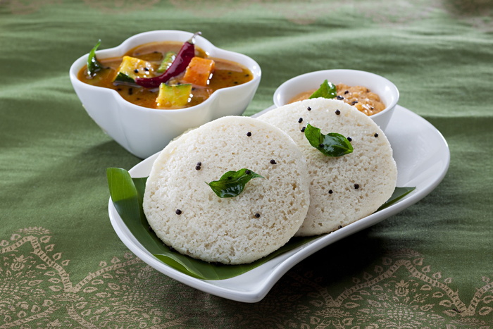 蔬菜炖菜，早餐，伊德利，印度，食品，印度食品，食品和饮料，盘子