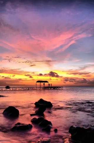 海，水，日落，海洋，天空，黄昏，自然，云