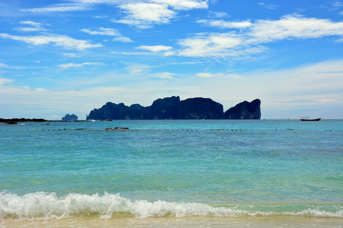 海，山，白，云，白天，海浪，悬崖，风景