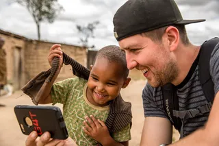 坦桑尼亚，非洲，分享，电话，快乐，人，孩子，孩子