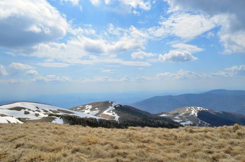 冬天、风景、山脉、仙境、森林、寒冷、户外、日落