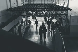 行人，人，人，步行，小径，#clubfair，#bandw，#schoolfair