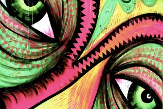 面部绘画，面部五彩插图，艺术，墙壁，绘画，眼睛，眼睛，全框架