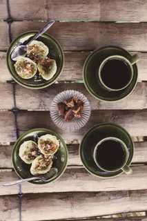 印度尼西亚，洛维纳海滩，棕榈糖，煎饼，绿色，棕色，咖啡，美味咖啡