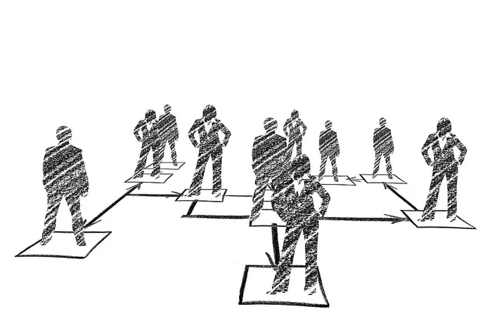 木炭画，人物，站立，广场，等级，人，男人，女人
