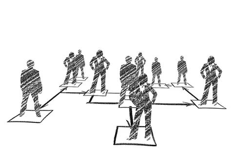 木炭画，人物，站立，广场，等级，人，男人，女人