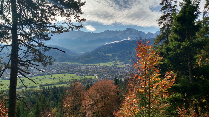 德国，garmisch partenkirchen，阿尔卑斯山，树木，植物，秋天，大自然之美，山脉