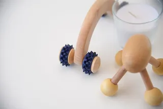 两个，棕色，按摩师，旁边，白色，还愿，蜡烛，水疗