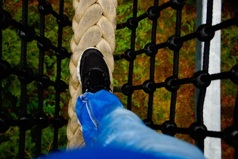 身高，鞋，绳子，站，个人视角，真人，一个人，菜鸟图库