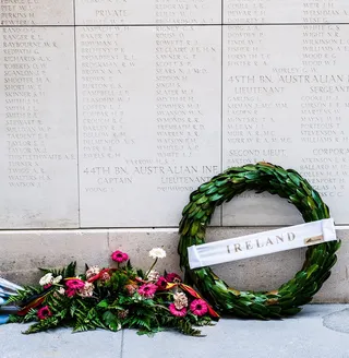 比利时，梅宁门，伊佩尔，梅宁门失踪者纪念馆，战争坟墓，伊普尔，植物，花卉