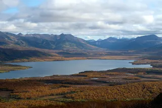 湖, 秋季, 山, nachikinskoe 湖, 堪察加, 苔原, 沼泽, 森林