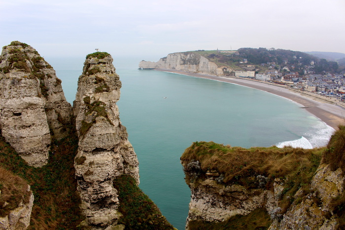 Etretat，法国，岩石，白崖，诺曼底，旅游，度假，港口